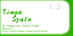 kinga szalo business card