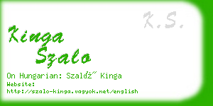 kinga szalo business card